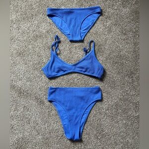 Aerie Blue Textured Bikini Set
